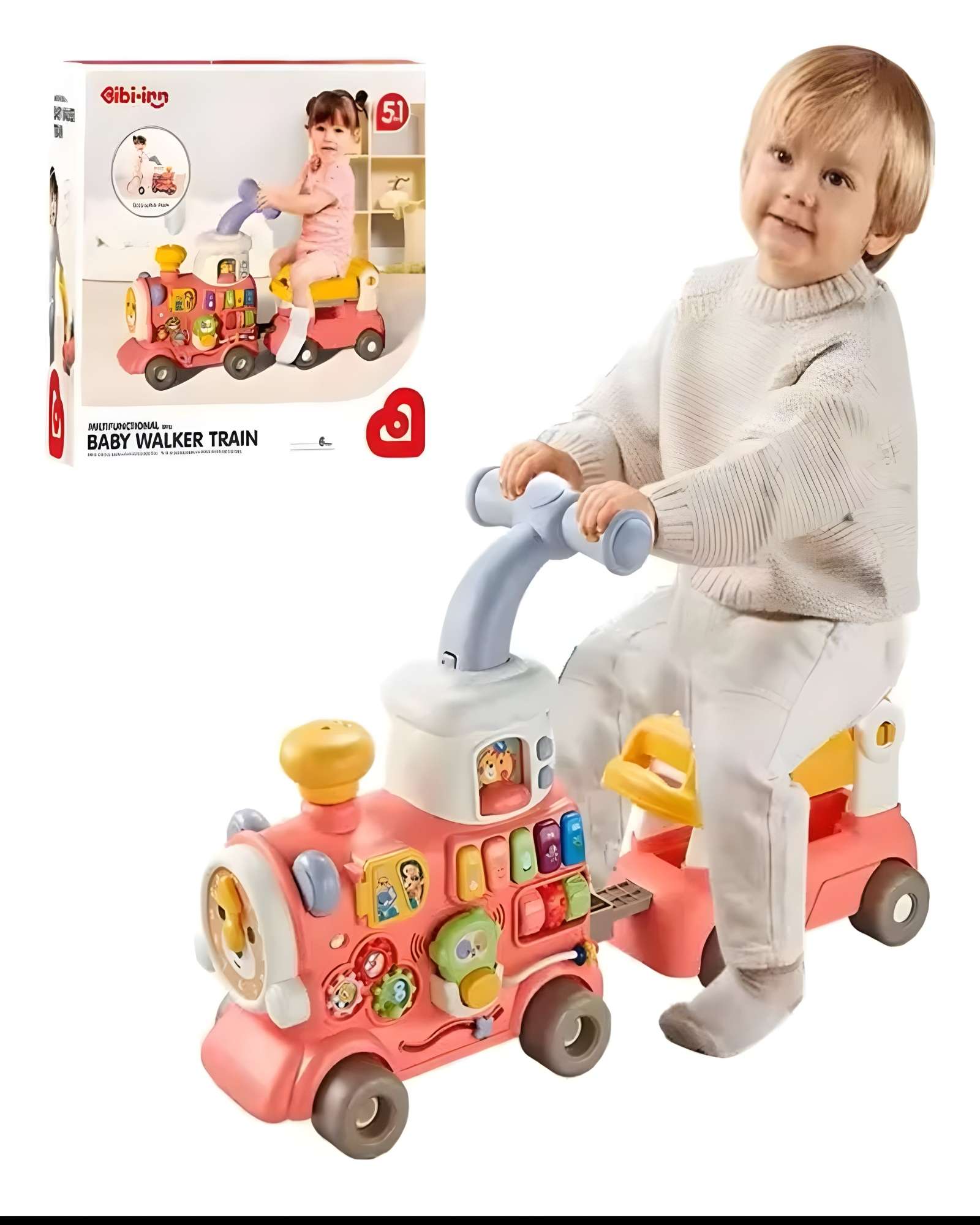 CAMINADOR PARA BEBE 5 EN 1 COLOR ROSADO - 6