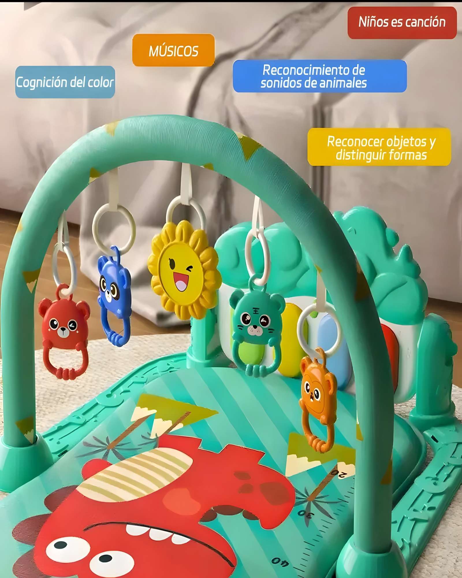 GIMNASIO MUSICAL PARA BEBE CON PIANO COLOR VERDE - 4
