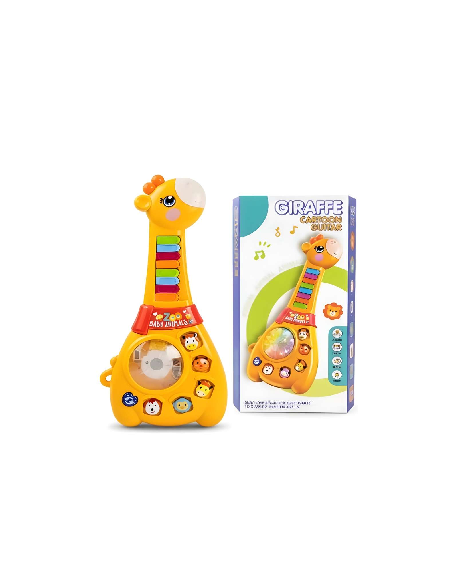 GUITARRA INFANTIL SONIDO DE LUCES DIDACTICO PIANO EDUCATIVO COLOR AMARILLO - 2