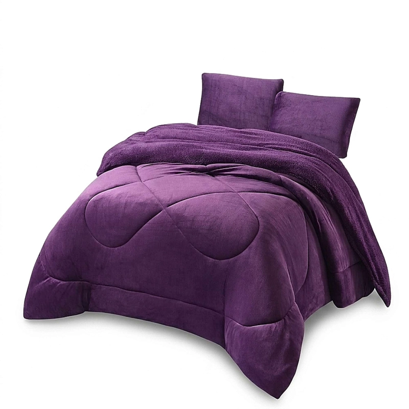 COBERTOR SHERPA PLUSH CS PLAZA Y MEDIA MORADO - 4