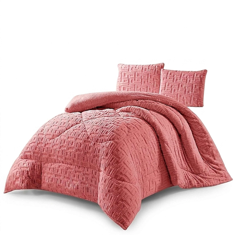 COBERTOR SHERPA TEXTURIZADO RH KING ROSADO - 4