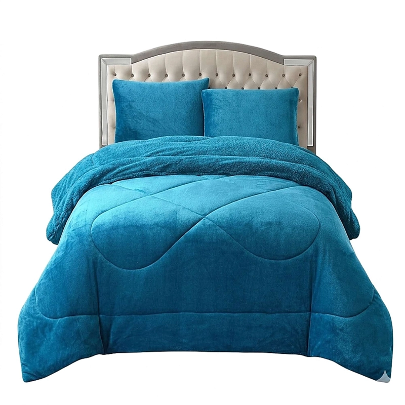 COBERTOR SHERPA PLUSH CS 2 PLAZAS CELESTE - 3