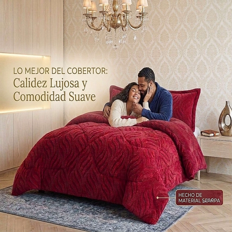 COBERTOR SHERPA TEXTURIZADO RB 2 PLAZAS BURDEO - 2