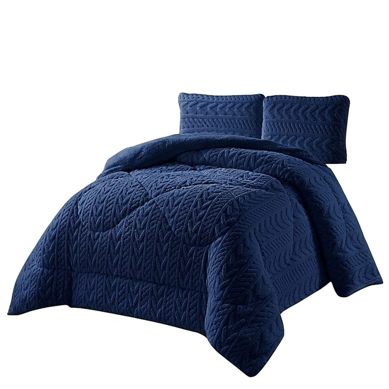COBERTOR SHERPA TEXTURIZADO RM 2 PLAZAS AZUL O - 3