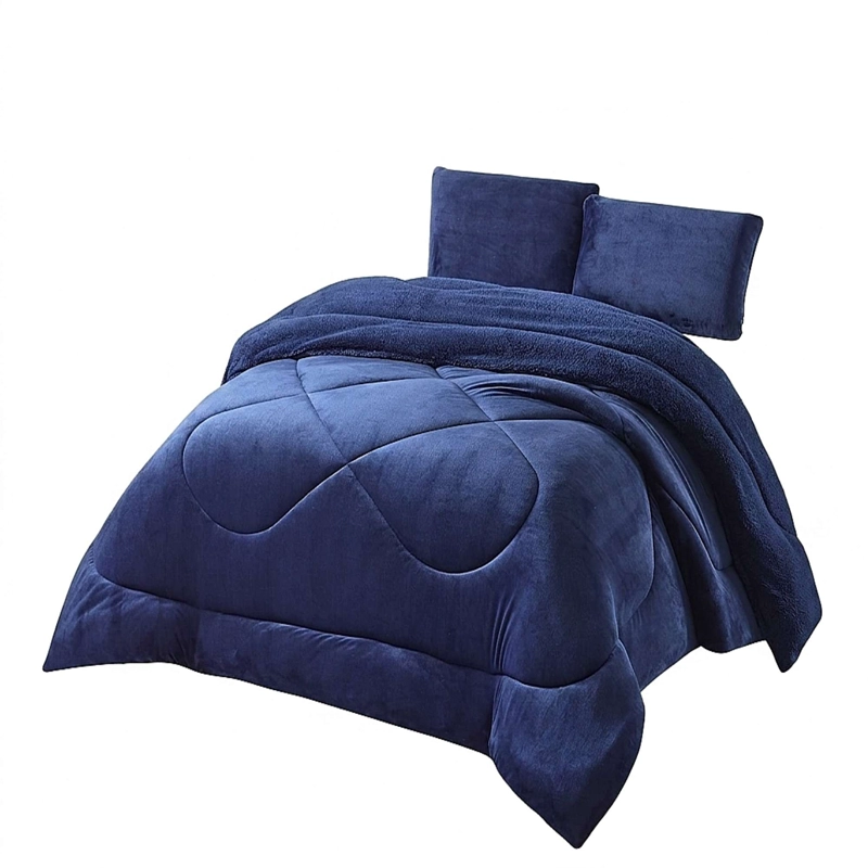 COBERTOR SHERPA PLUSH CS PLAZA Y MEDIA AZUL O - 3