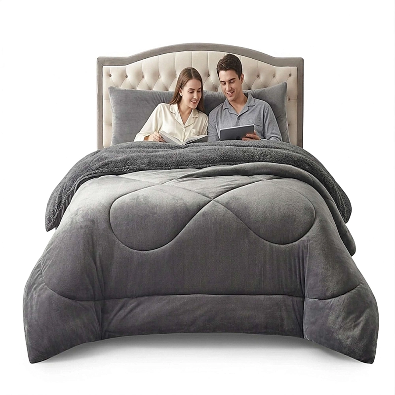 COBERTOR SHERPA PLUSH CS 2 PLAZAS GRIS - 3