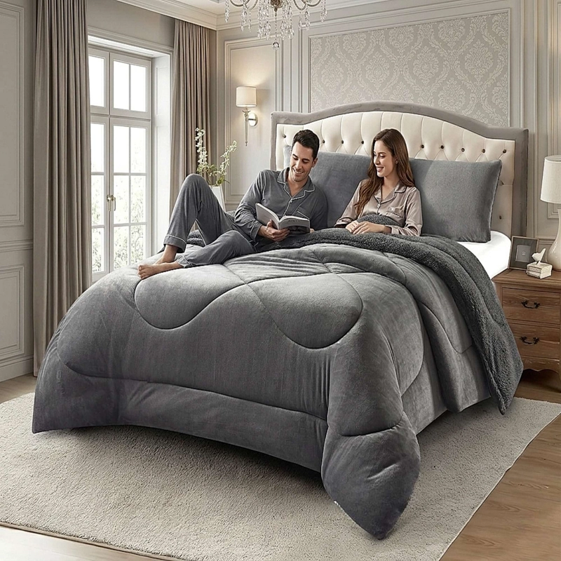 COBERTOR SHERPA PLUSH CS 2 PLAZAS GRIS - 4