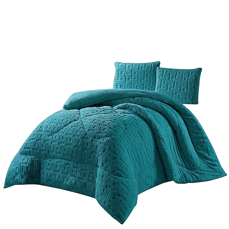 COBERTOR SHERPA TEXTURIZADO RH KING TURQUESA - 4