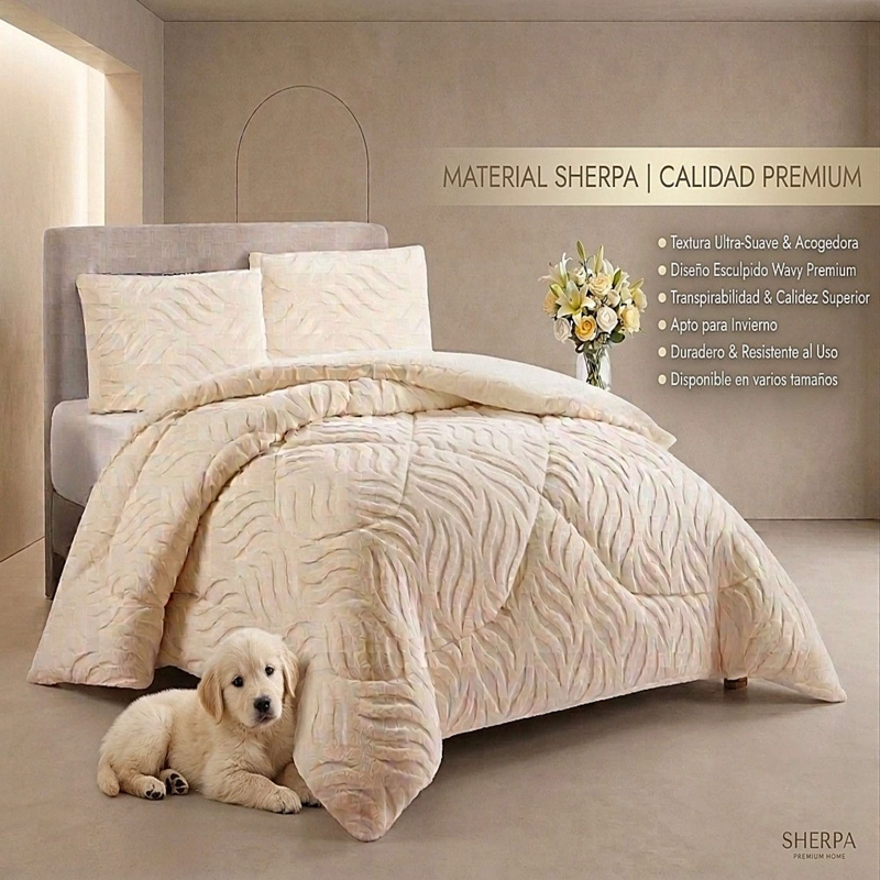 COBERTOR SHERPA TEXTURIZADO RB 2 PLAZAS BLANCO INVIERNO - 2