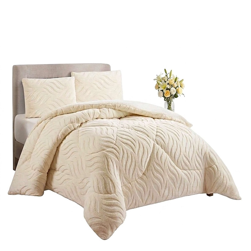 COBERTOR SHERPA TEXTURIZADO RB KING BLANCO INVIERNO - 3