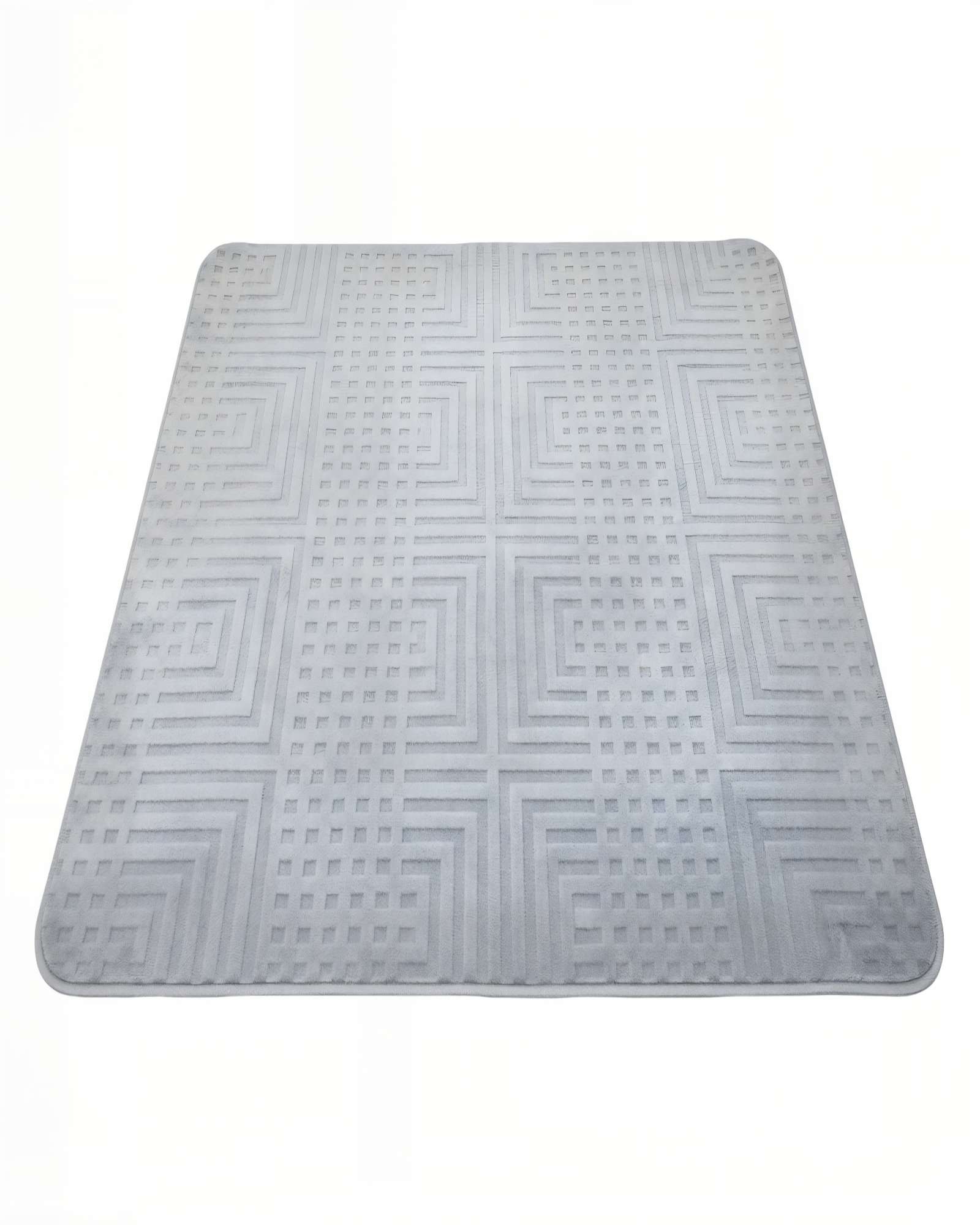 ALFOMBRA DECORATIVA TEXTURIZADA 150X200CM COLOR GRIS - 1