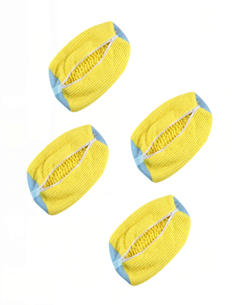 SET DE 4 BOLSAS CON CREMALLERA YKK PARA LAVAR ZAPATOS  COLOR AMARILLO - 1