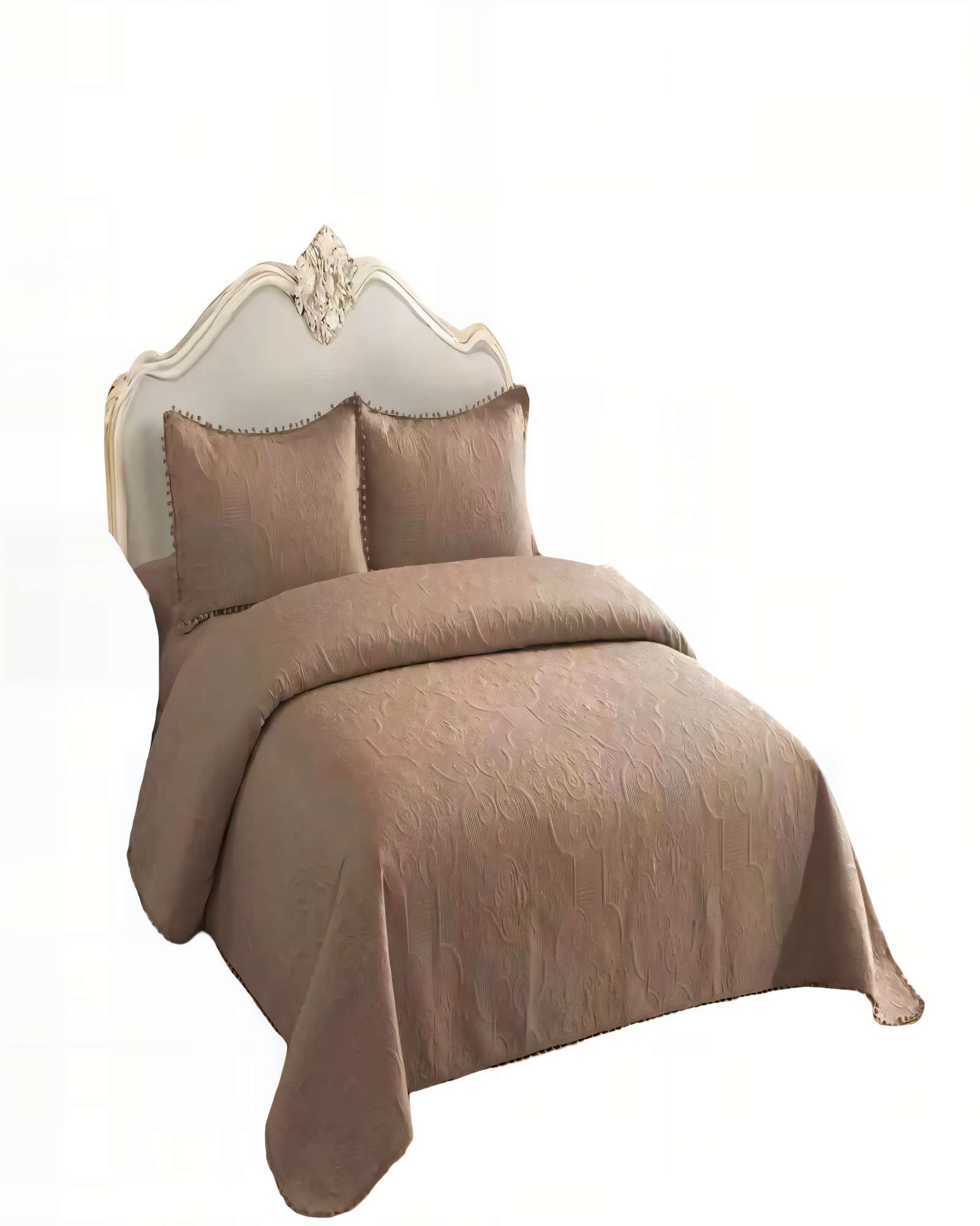 QUILT CUBRECAMA DE VERANO 2 PLAZAS CON POMPON COLOR MARRON - 2