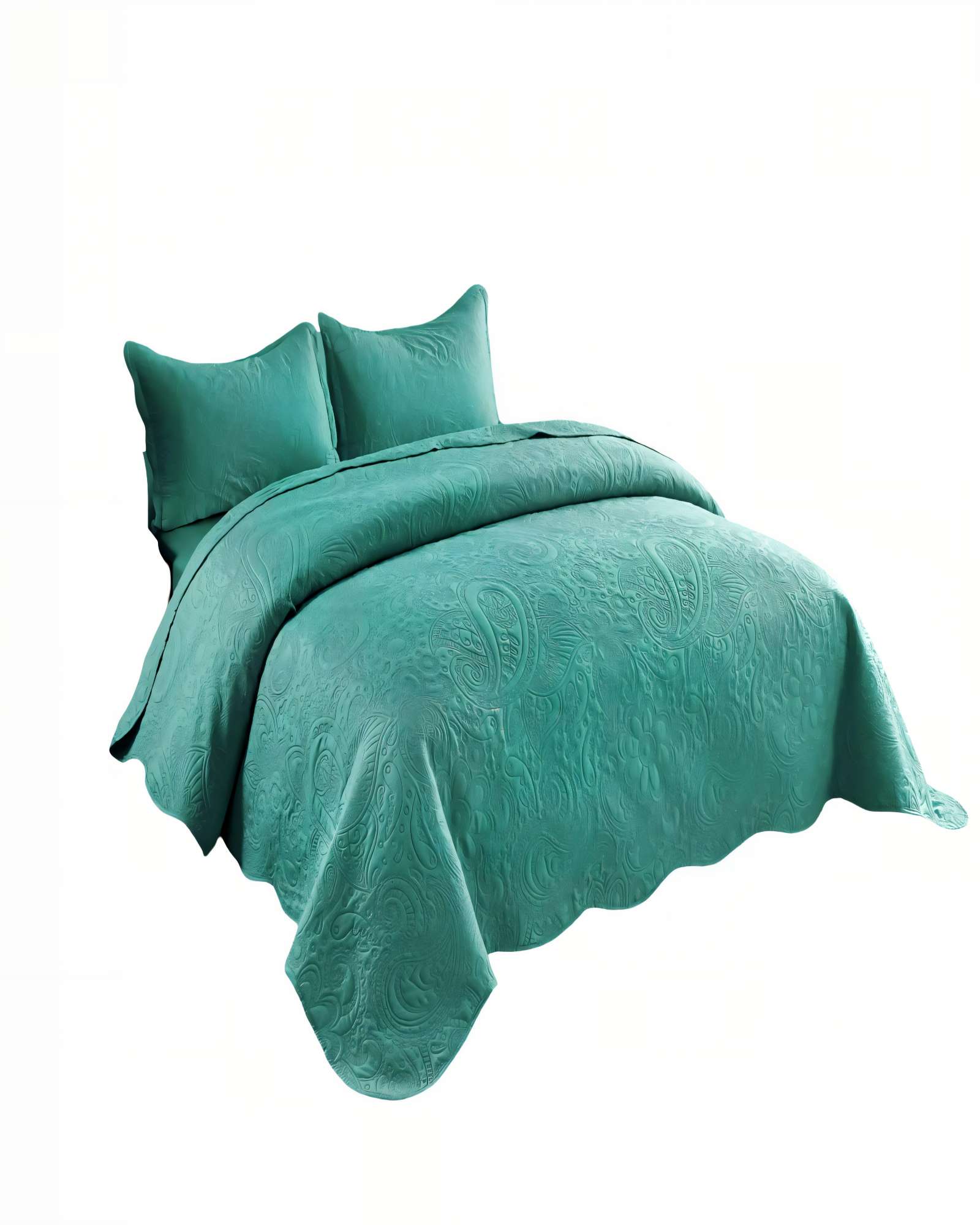 QUILT CUBRECAMA DE VERANO 1,5 PLAZAS CON RELIEVE COLOR VERDE - 1
