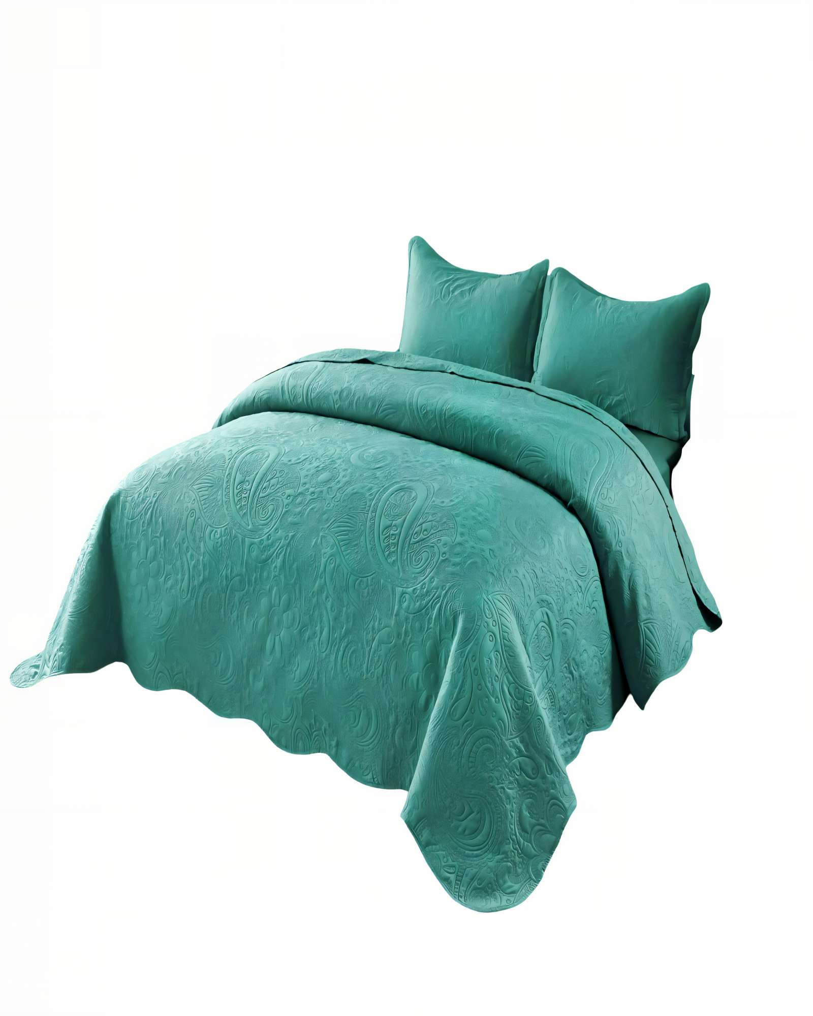 QUILT CUBRECAMA DE VERANO 1,5 PLAZAS CON RELIEVE COLOR VERDE - 2
