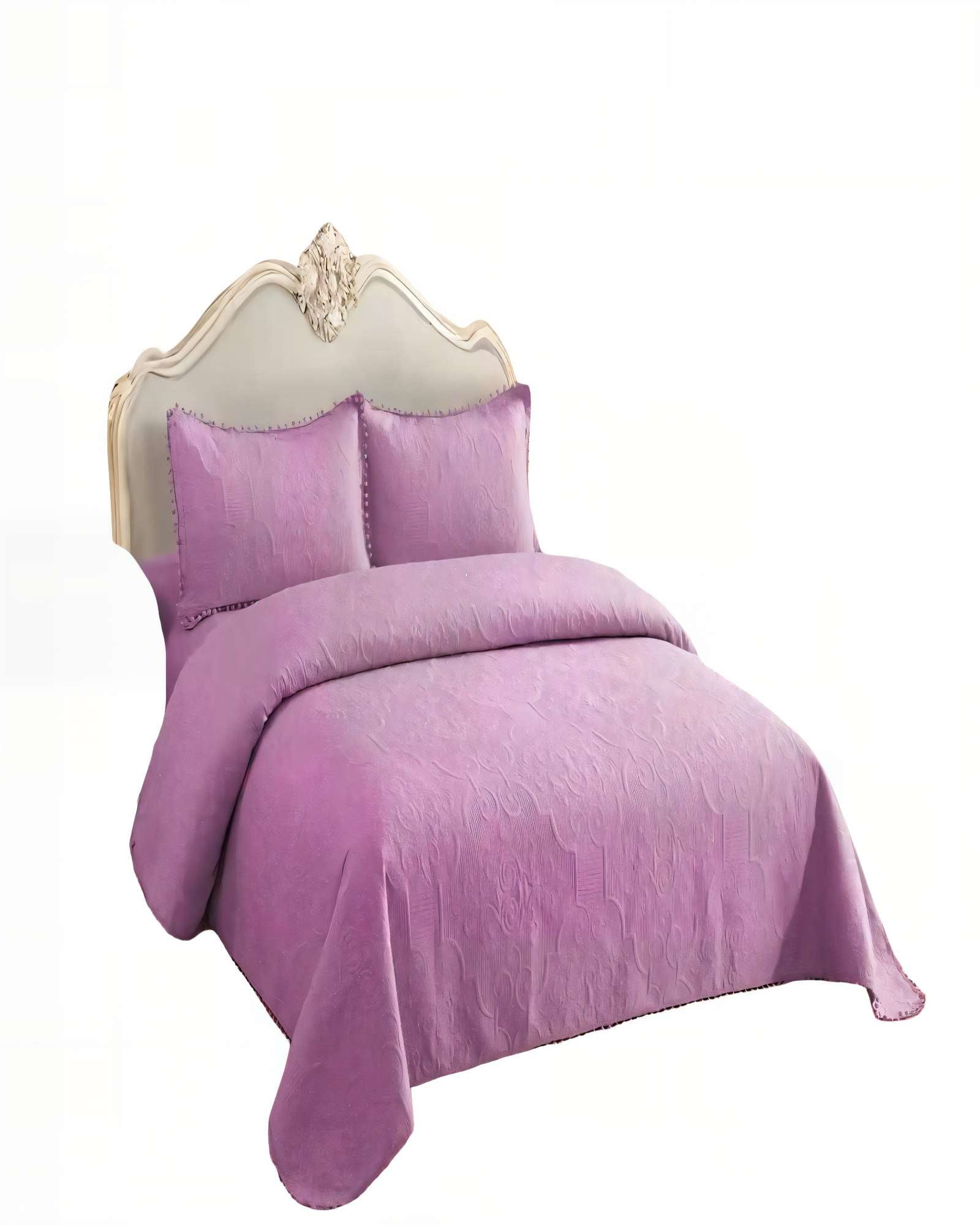 QUILT CUBRECAMA DE VERANO 2 PLAZAS CON POMPON COLOR MORADO - 2