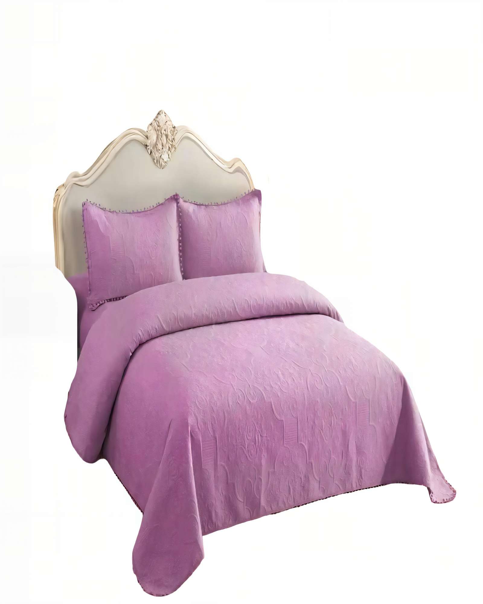 QUILT CUBRECAMA DE VERANO 1,5 PLAZAS CON POMPON COLOR MORADO - 2