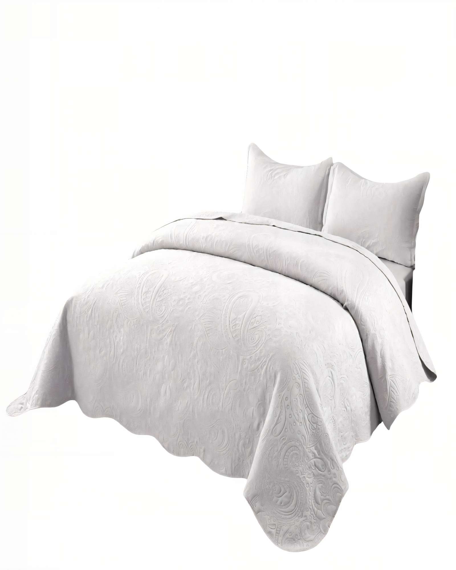 QUILT CUBRECAMA DE VERANO 2 PLAZAS CON RELIEVE COLOR BLANCO - 1