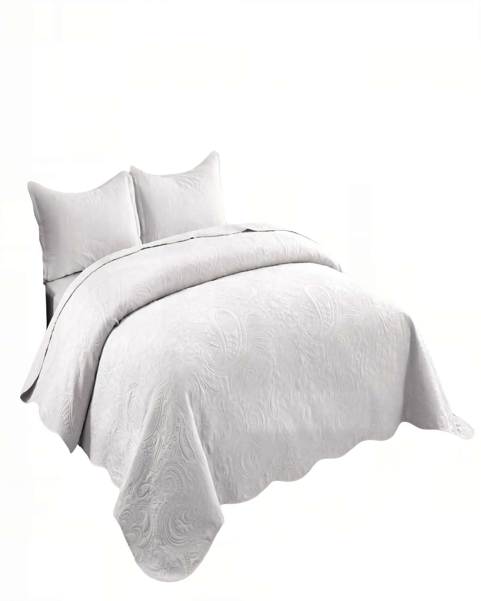 QUILT CUBRECAMA DE VERANO 2 PLAZAS CON RELIEVE COLOR BLANCO - 2