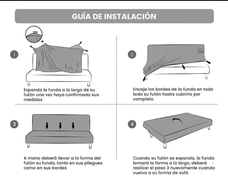 FUNDA DE FUTON CUADRILLE COLOR GRIS - 5