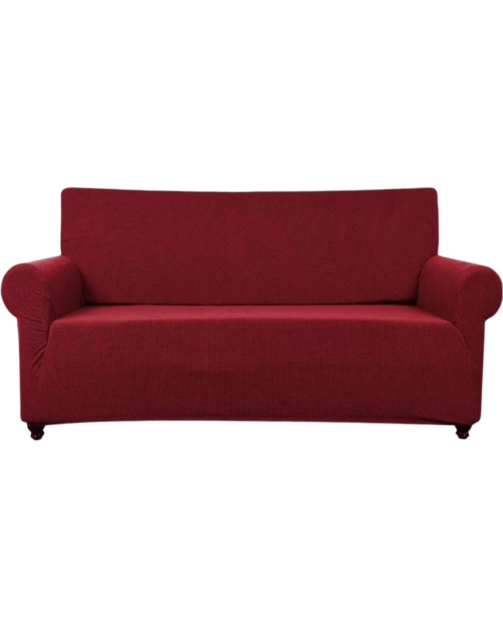 FUNDA DE SILLON 3 CUERPOS CUADRILLE COLOR BURDEO - 1