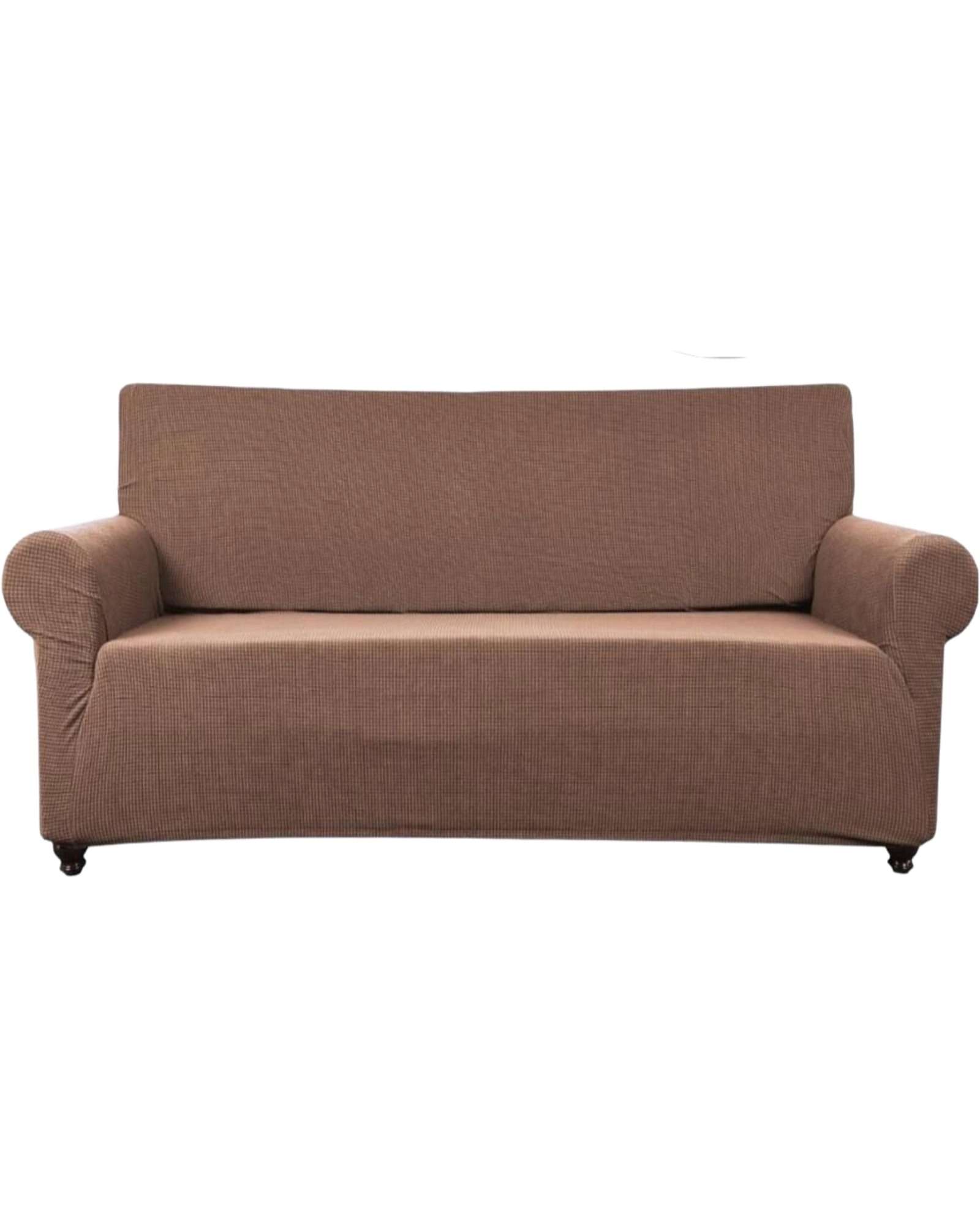 FUNDA DE SILLON 3 CUERPOS CUADRILLE COLOR CAFE - 1