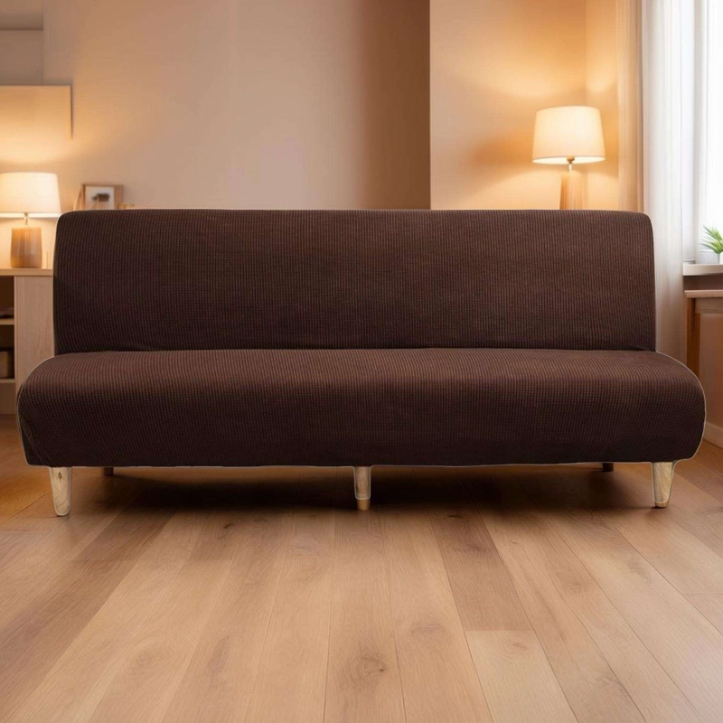 FUNDA DE FUTON CUADRILLE COLOR CAFE - 3