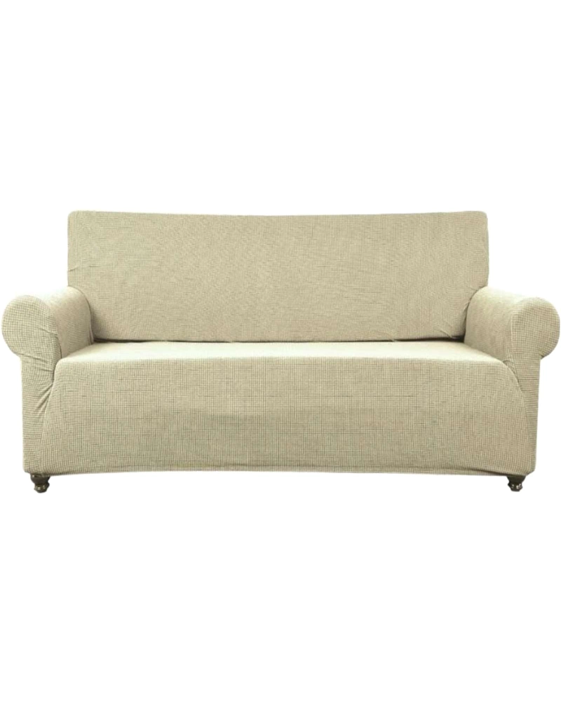 FUNDA DE SILLON 3 CUERPOS CUADRILLE COLOR BEIGE - 1