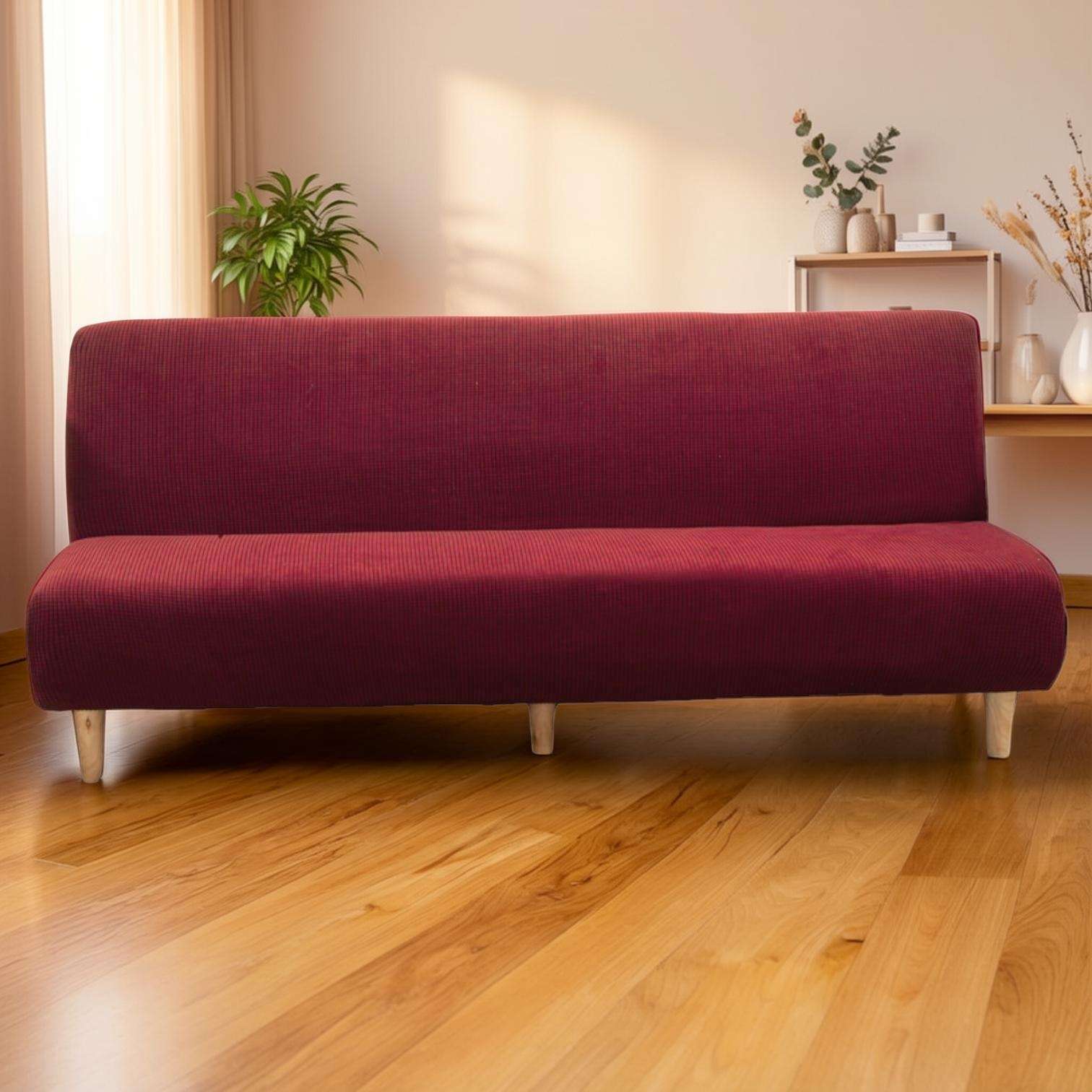 FUNDA DE FUTON CUADRILLE COLOR BURDEO - 3