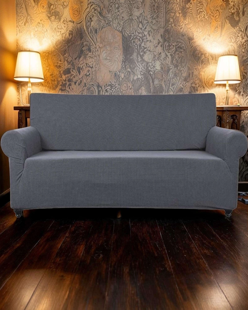 FUNDA DE SILLON 3 CUERPOS CUADRILLE COLOR GRIS - 3