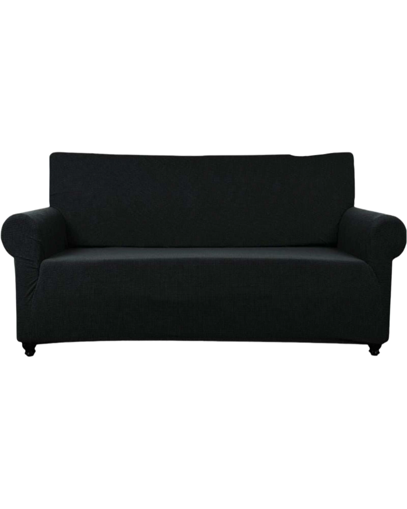 FUNDA DE SILLON 3 CUERPOS CUADRILLE COLOR NEGRO - 1