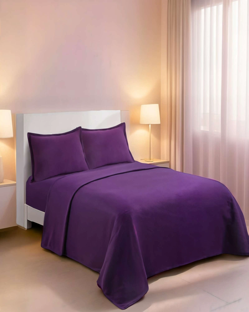 SABANA PREMIUM POLAR  KING  COLOR MORADO OSCURO - 3