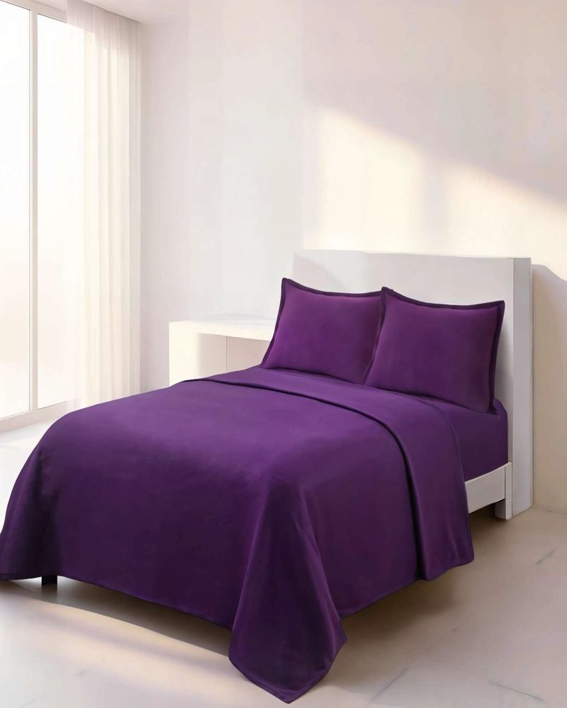 SABANA PREMIUM POLAR  KING  COLOR MORADO OSCURO - 4