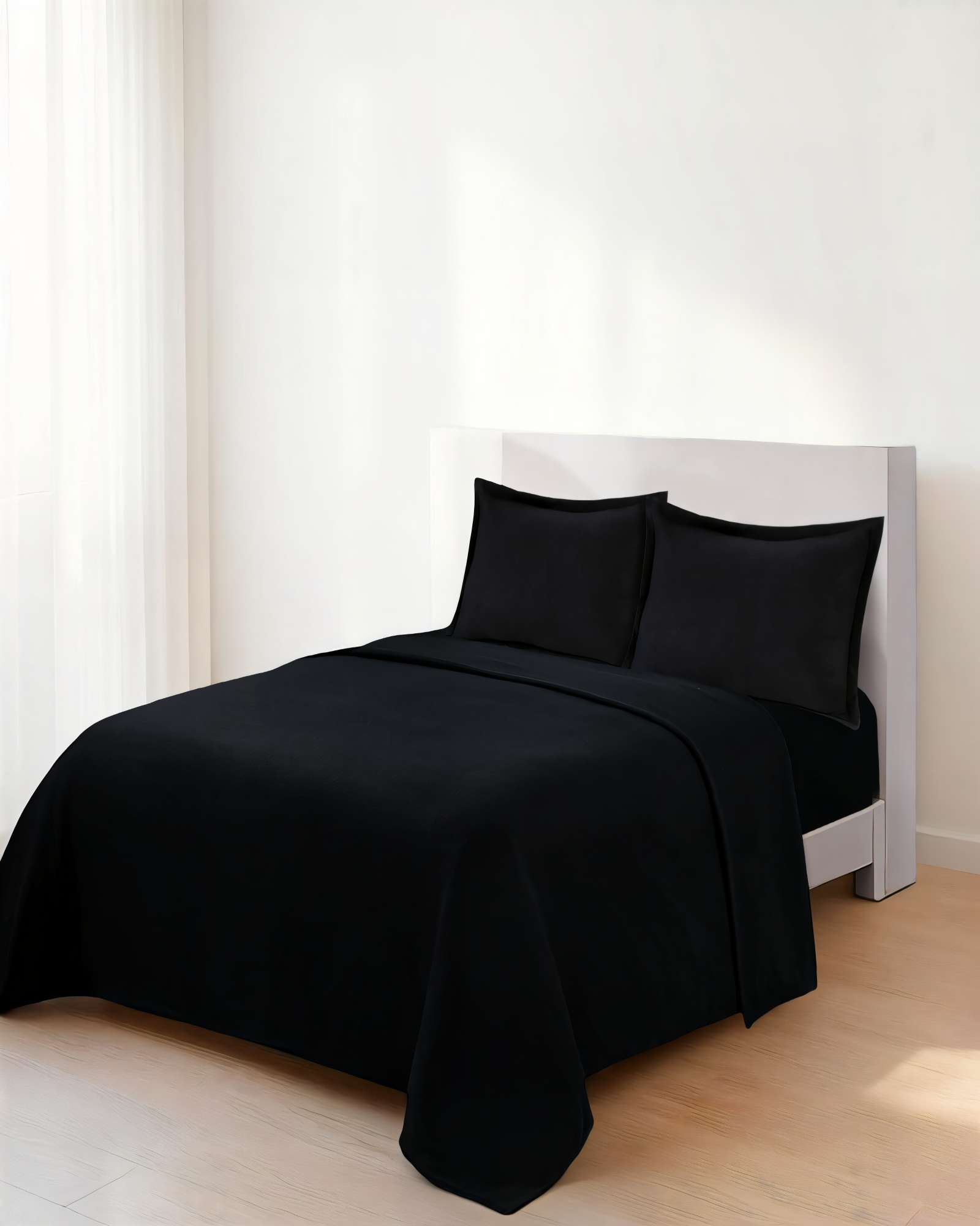SABANA PREMIUM POLAR  2 PLAZAS  COLOR NEGRO - 4