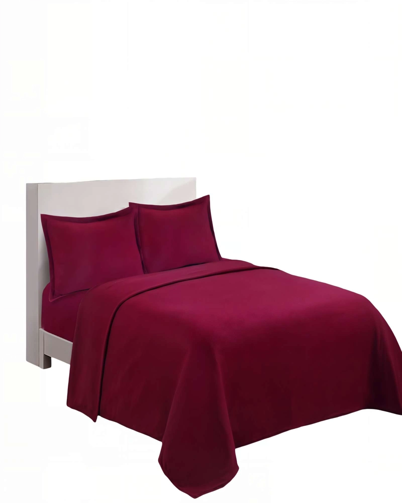 SABANA PREMIUM POLAR  PLAZA Y MEDIA  COLOR BURDEO - 2