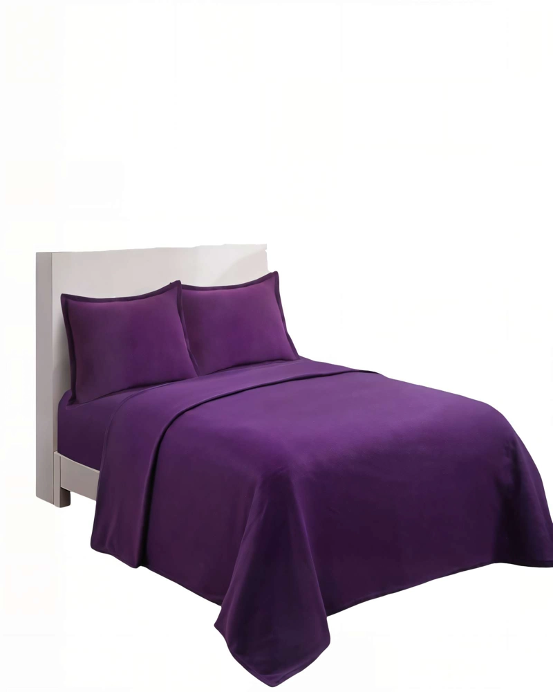 SABANA PREMIUM POLAR  PLAZA Y MEDIA  COLOR MORADO OSCURO - 1