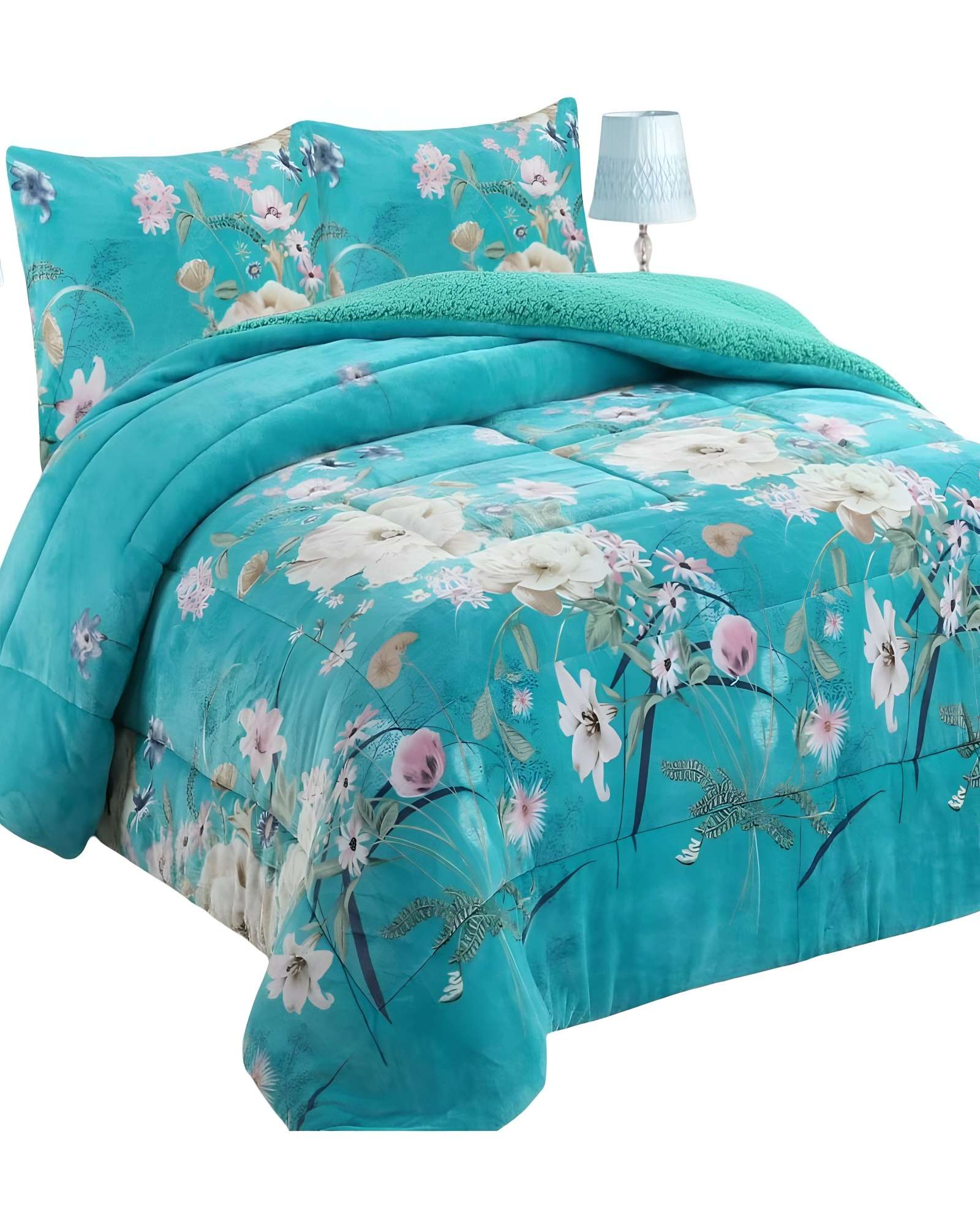 COBERTOR SHERPA 2 PLAZAS 230X250CM CELESTE B32 - 2