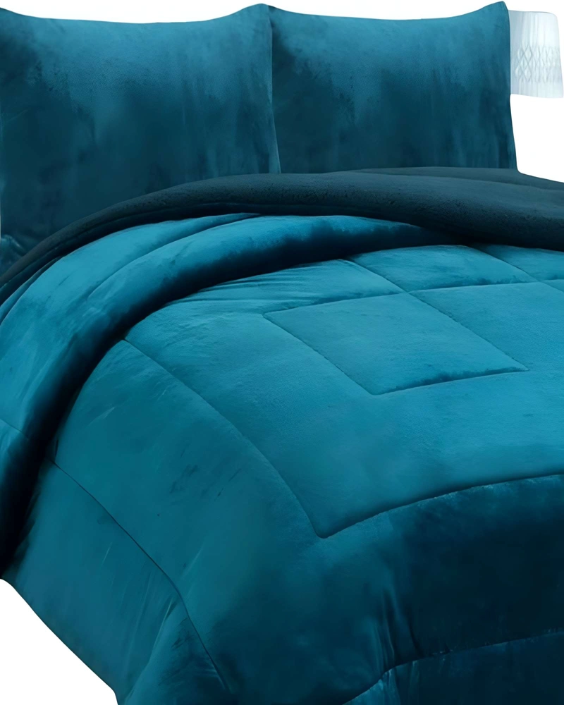COBERTOR SHERPA PLAZA Y MEDIA 180X200CM TURQUESA B13 - 2