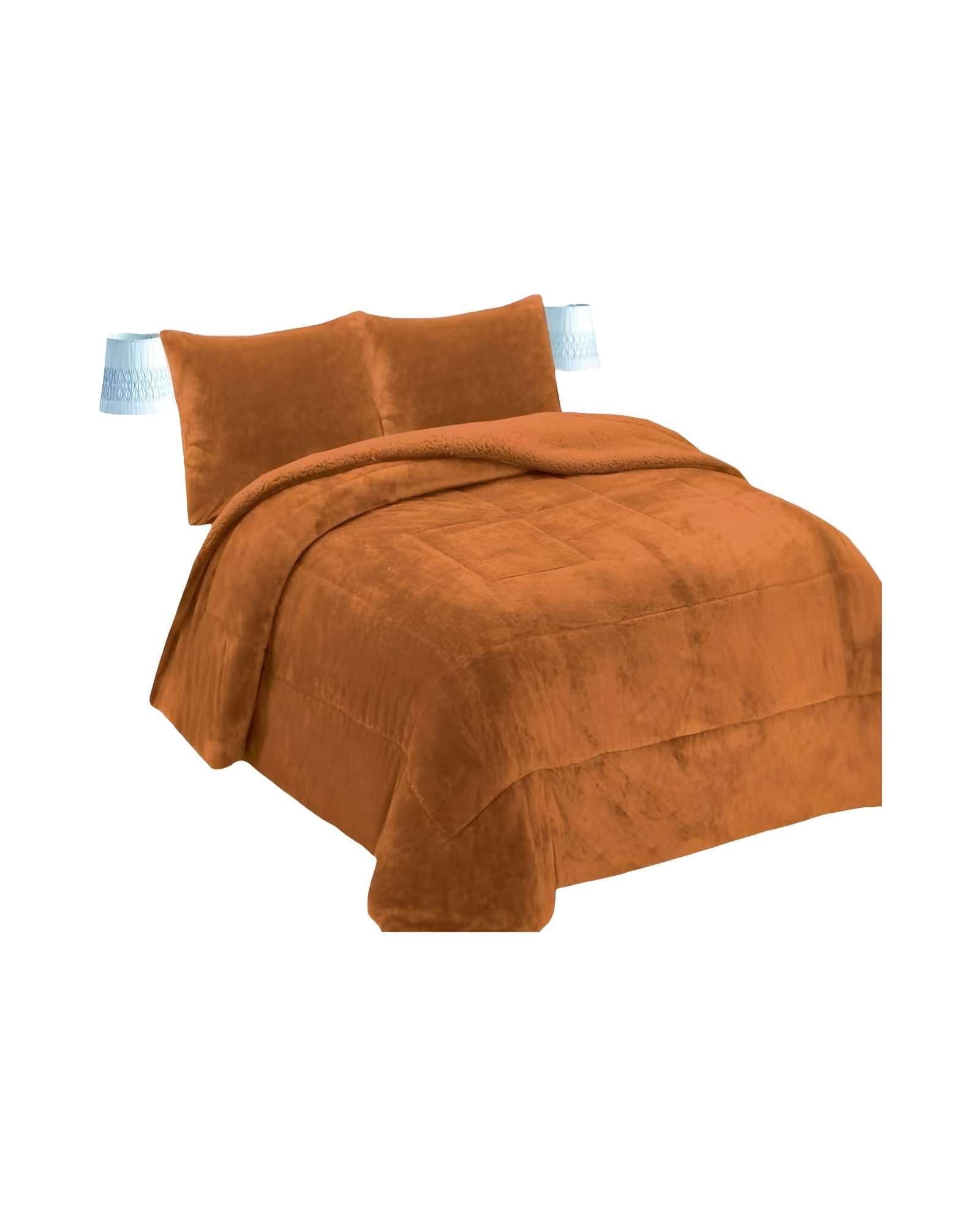 COBERTOR SHERPA KING 250X270CM MOSTAZA B12 - 1