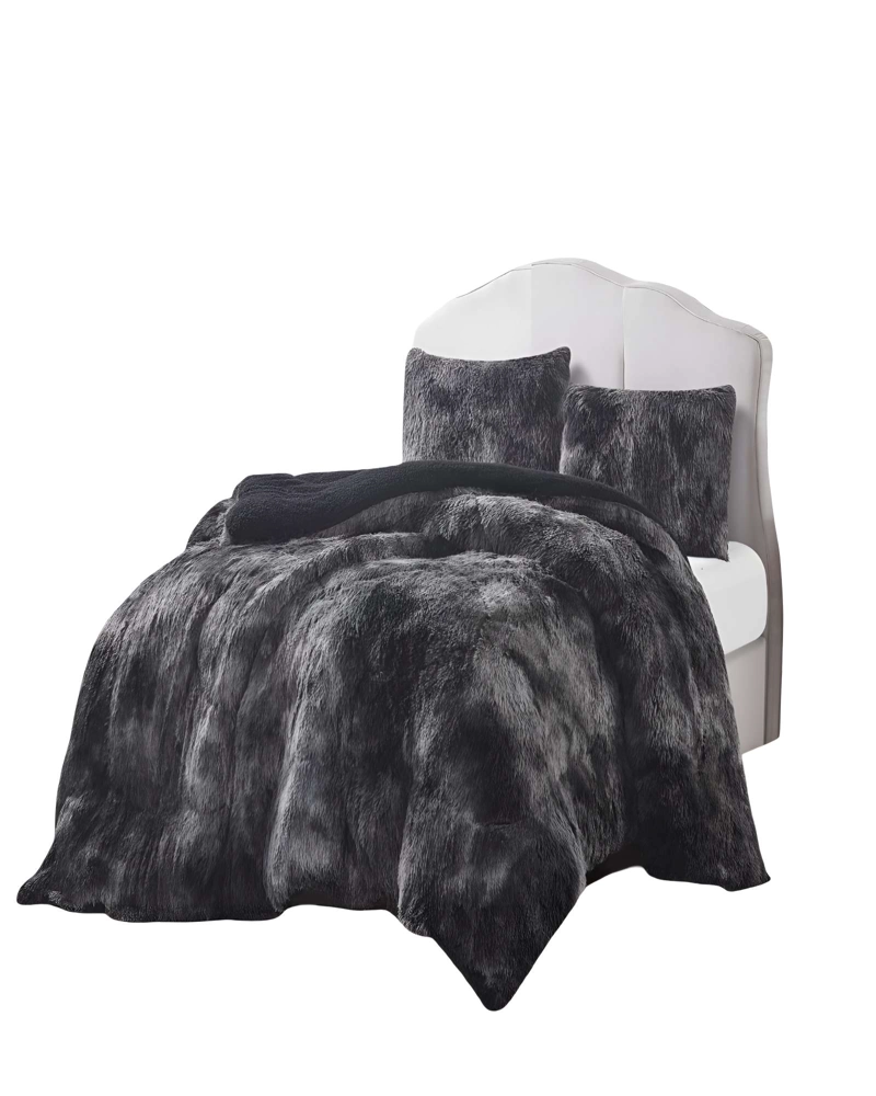 COBERTORES CON CHIPORRO DE PELUDOS 2 PLAZAS 230X250CM NEGRO1 - 1