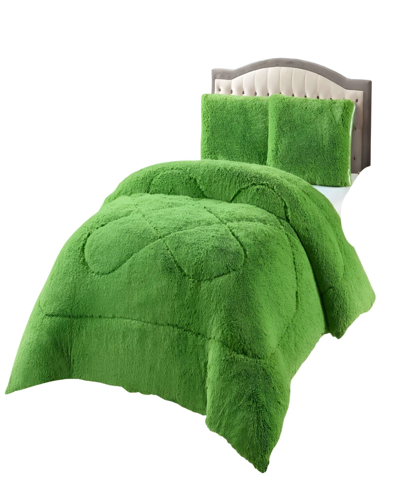 COBERTORES CON CHIPORRO DE PELUDOS KING 250X270CM VERDE - 1