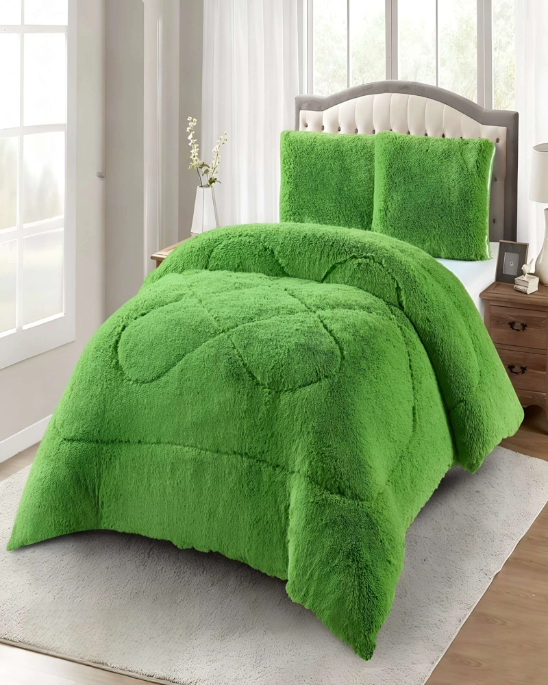 COBERTORES CON CHIPORRO DE PELUDOS KING 250X270CM VERDE - 3