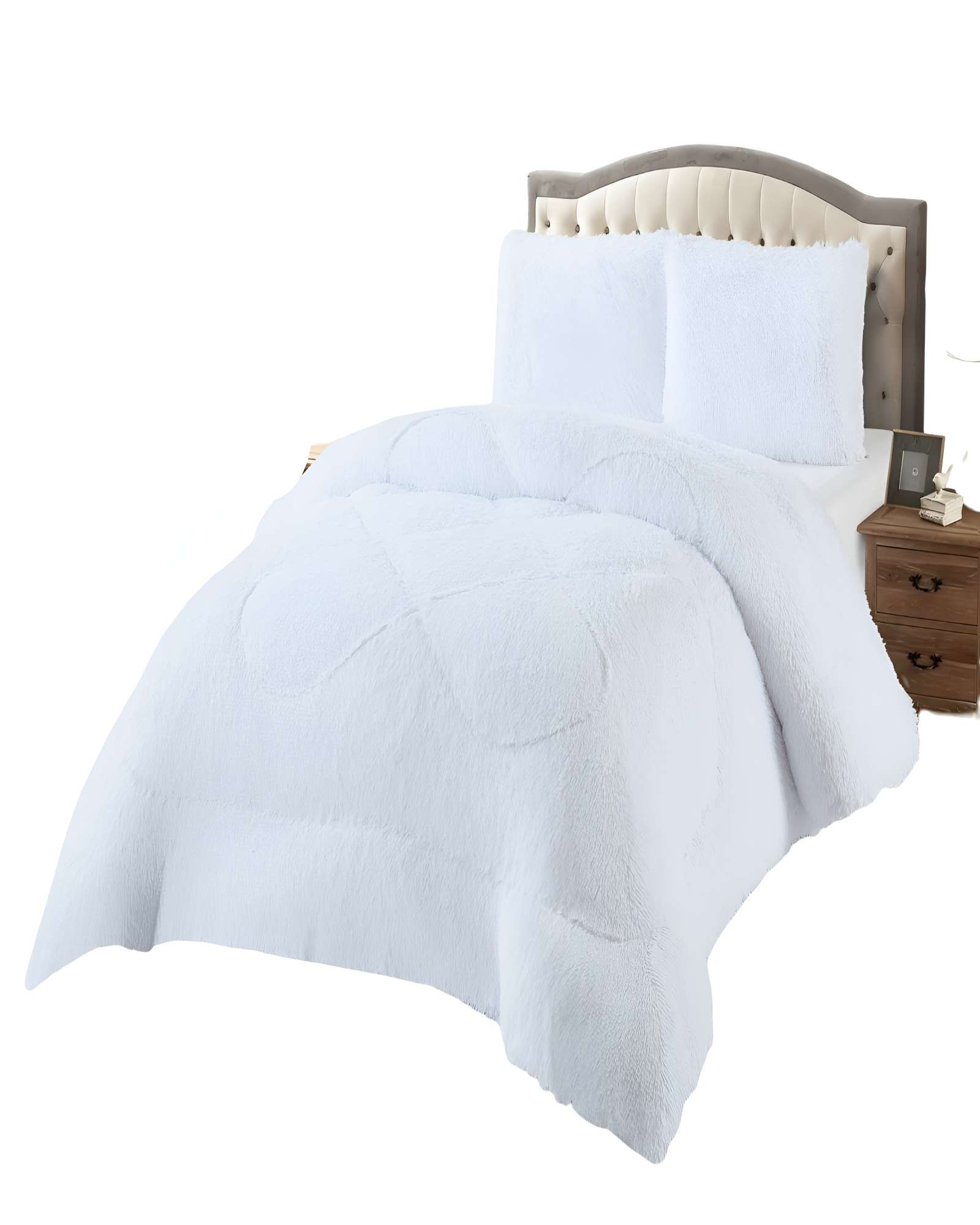 COBERTORES CON CHIPORRO DE PELUDOS 2 PLAZAS 230X250CM BLANCO - 1