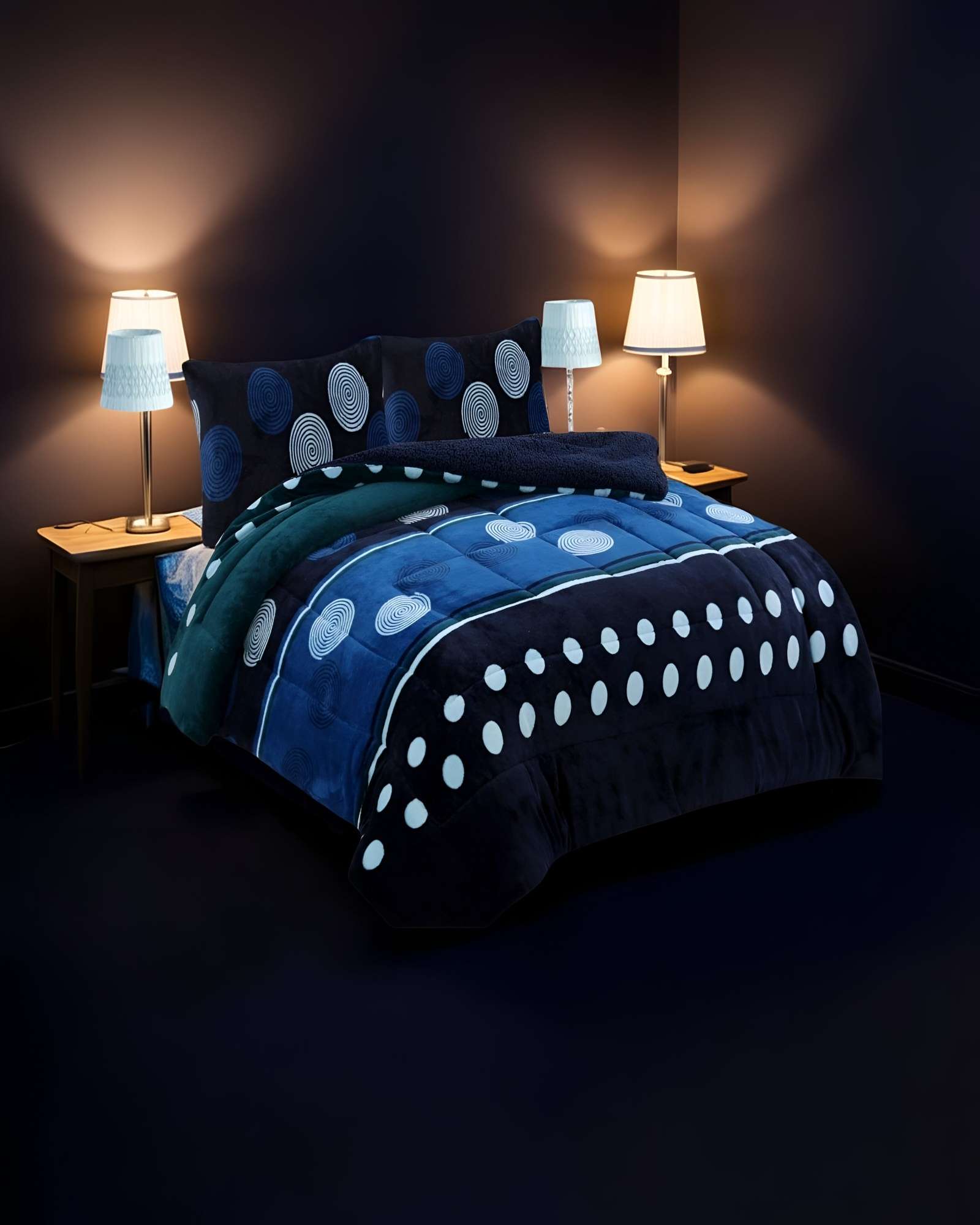 COBERTOR SHERPA KING 250X270CM AZUL M B4 - 3