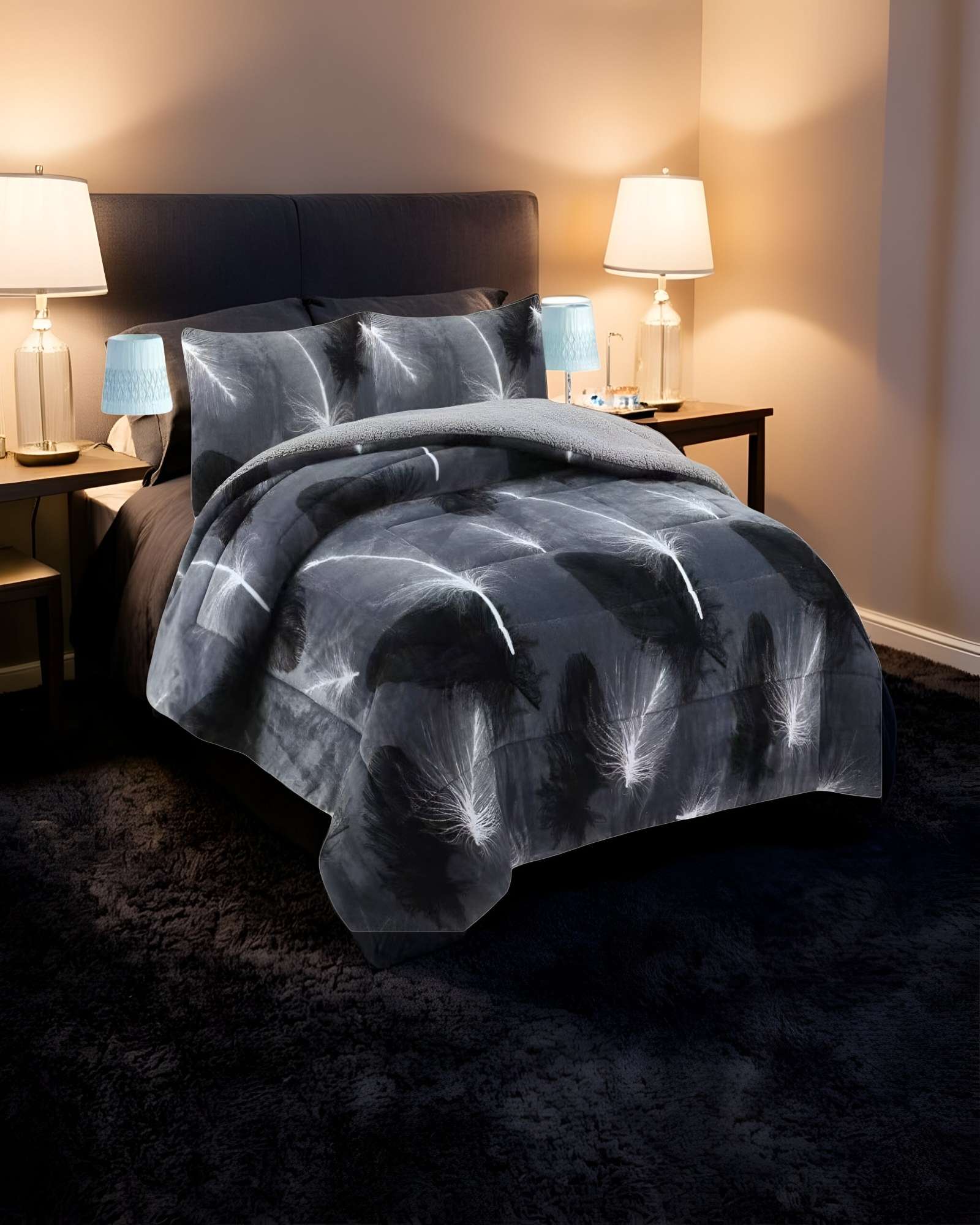COBERTOR SHERPA KING 250X270CM GRIS B20 - 3