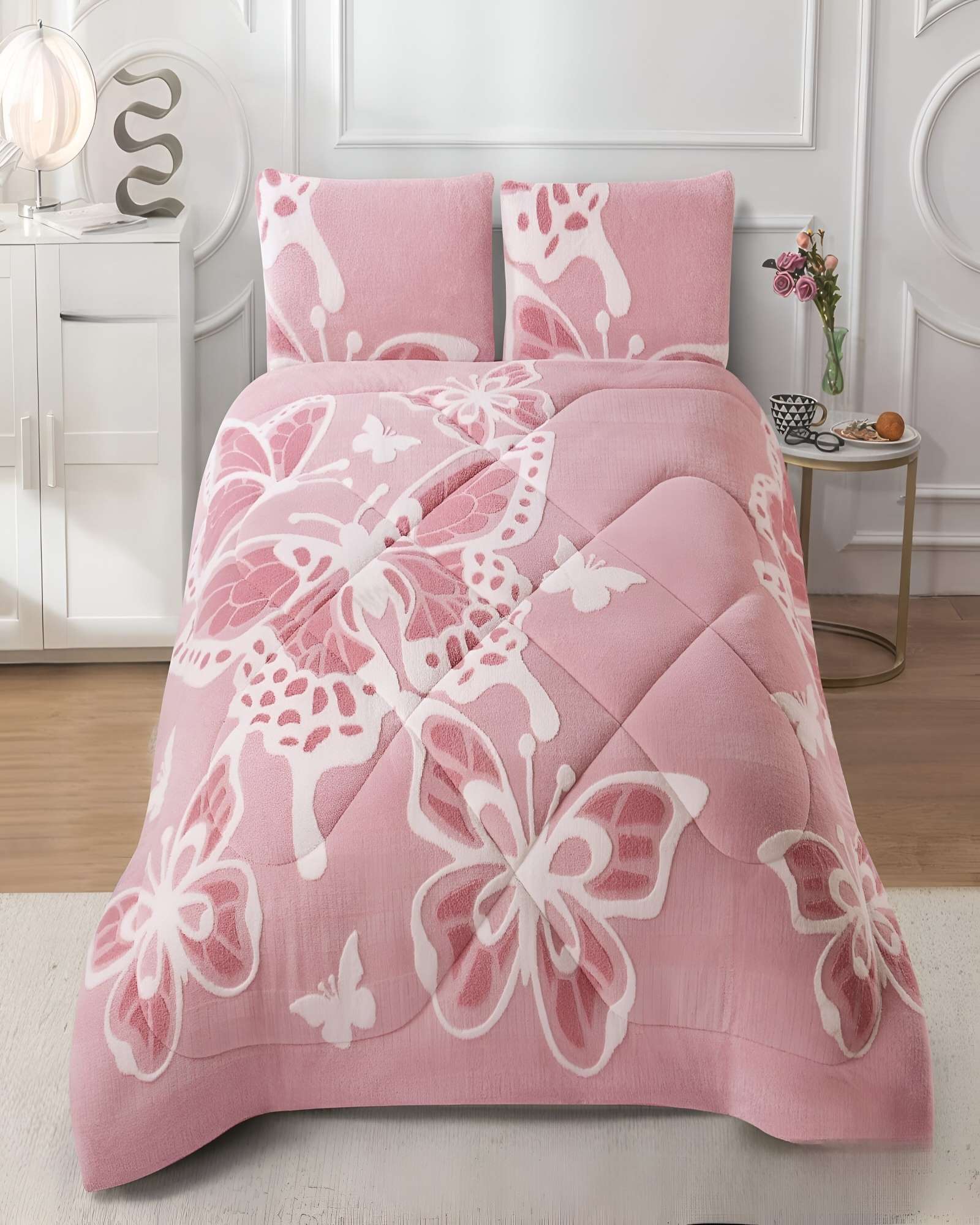 COBERTOR CON CHIPORRO DE JACQUERD CUTTING KING 250X270CM ROSA B8 - 3
