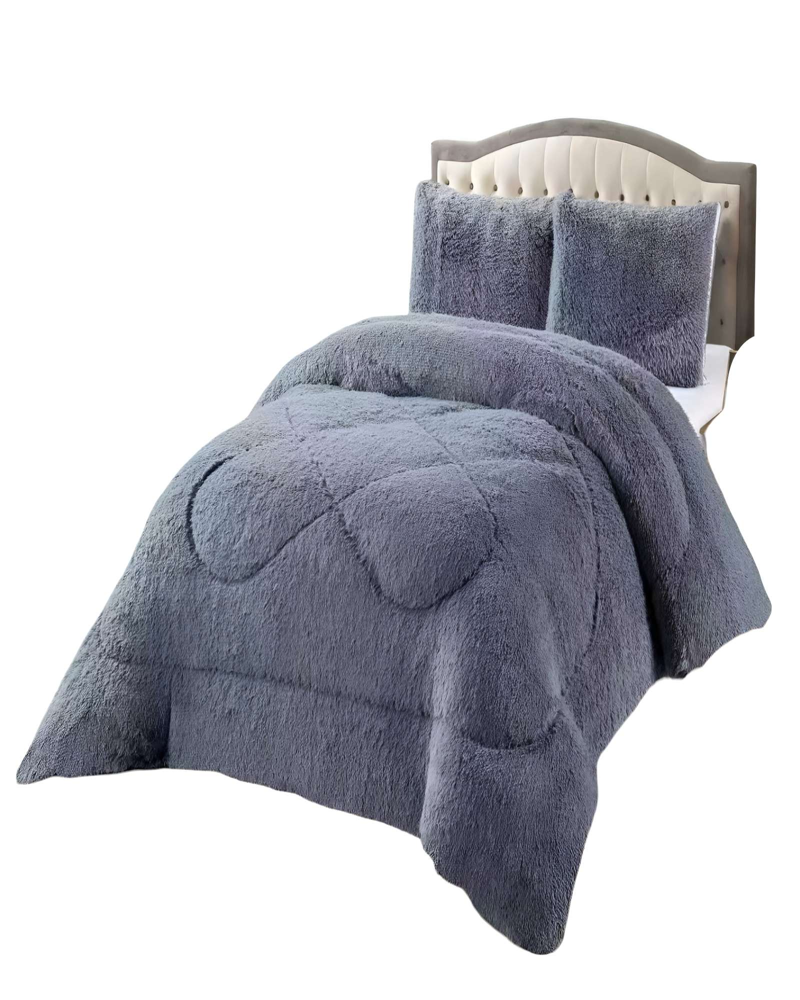 COBERTORES CON CHIPORRO DE PELUDOS 2 PLAZAS 230X250CM GRIS O - 1