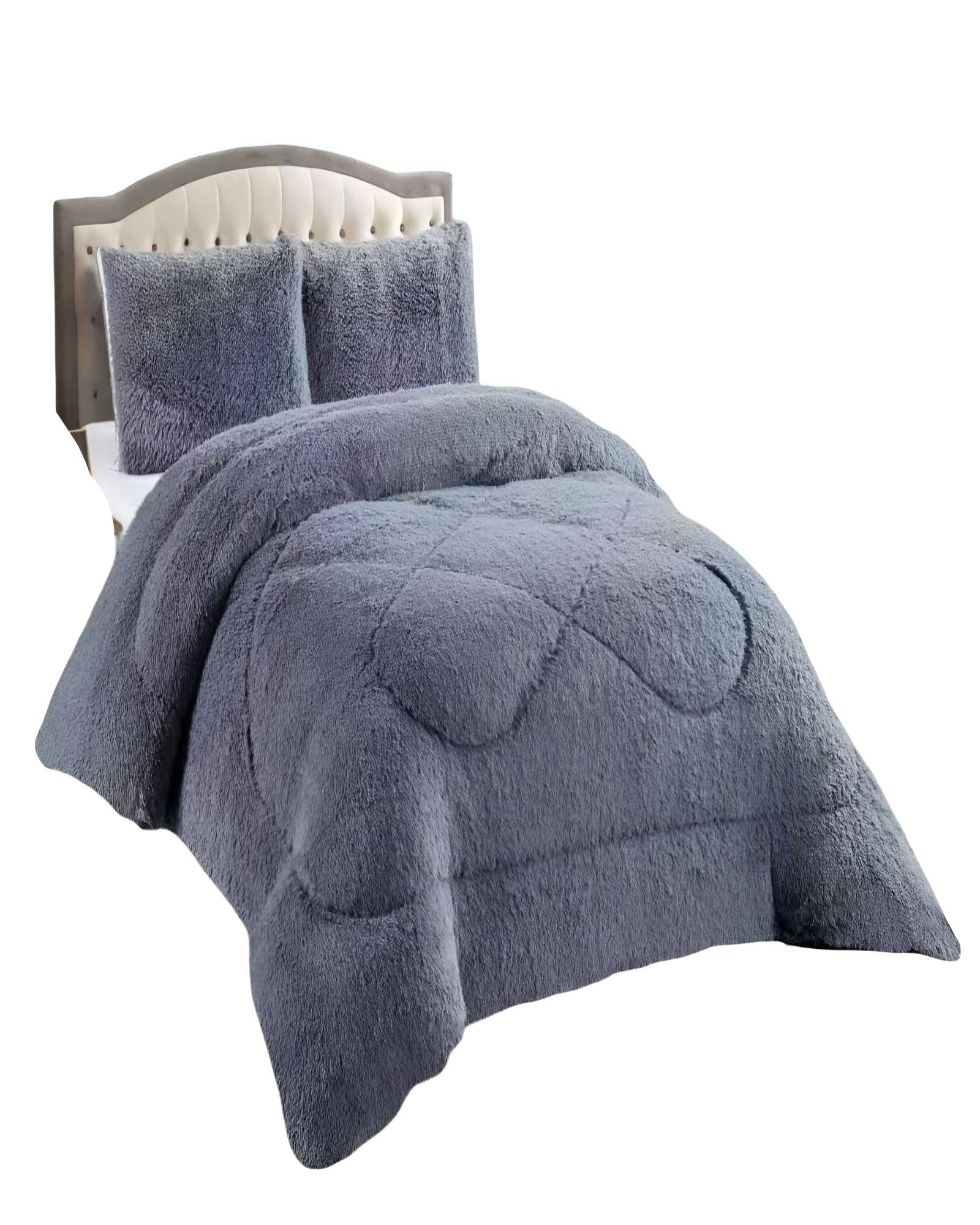 COBERTORES CON CHIPORRO DE PELUDOS 2 PLAZAS 230X250CM GRIS O - 2