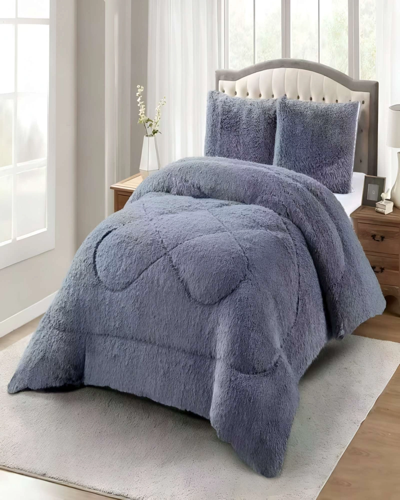 COBERTORES CON CHIPORRO DE PELUDOS 2 PLAZAS 230X250CM GRIS O - 3