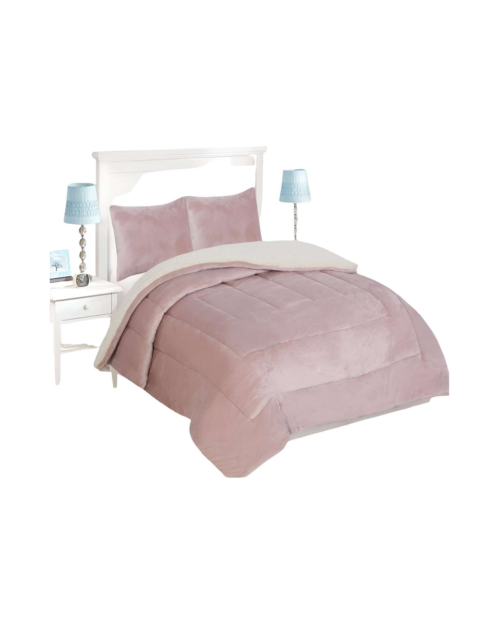 COBERTOR SHERPA KING 250X270CM ROSA B7 - 1